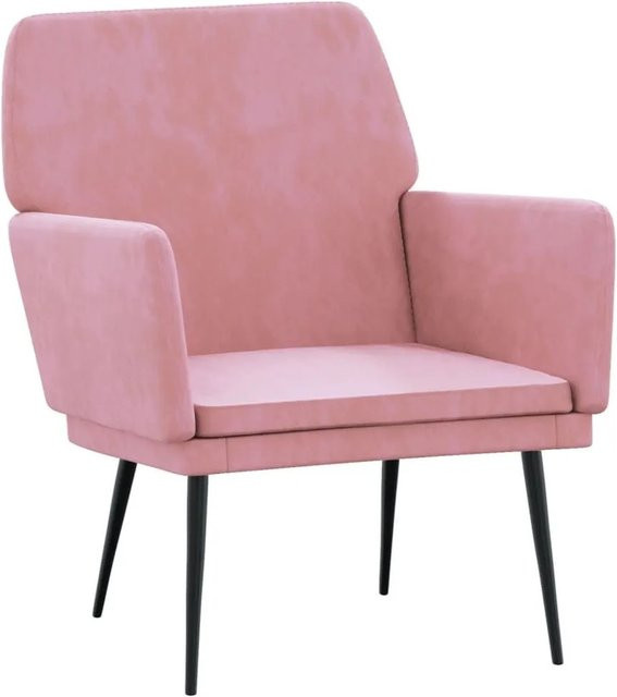 vidaXL Sessel Rosa aus Samt mit Armlehnen B/T/H: 62 x 79 x 79 cm - Bild 1