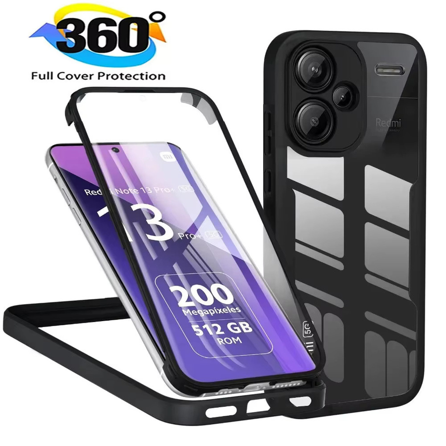 Xiaomi 360 Full Body Screen Protector Stoßfeste Hülle für Redmi Note 13 14 Pro Plus und Redmi Note 13 14 Pro, Transparent - Bild 6