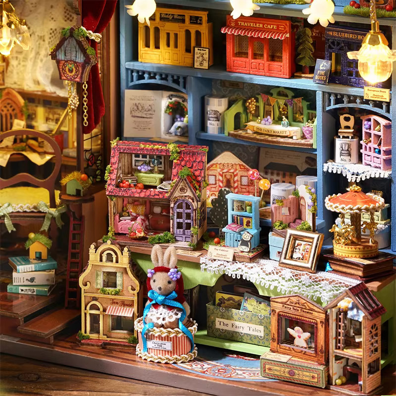 zuuton DIY Holz Miniaturen Puppenhaus, 3D Puzzle, Häuser mit Möbeln - Bild 4