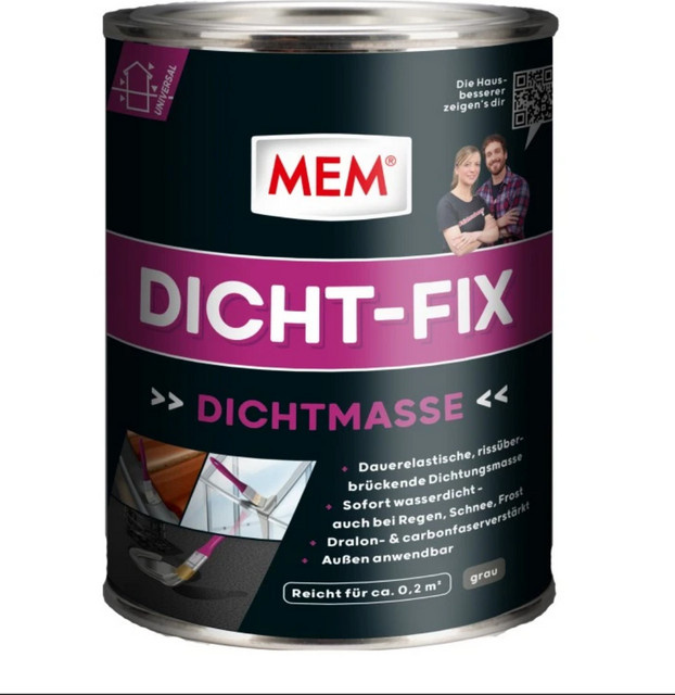 MEM Dicht-Fix wasserfeste Dichtmasse in Grau, 375 ml - Bild 1