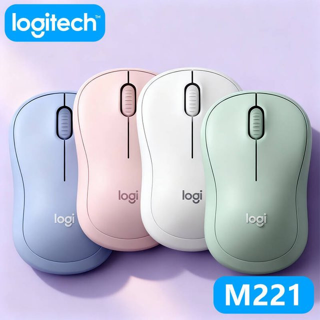 Logitech M221 Wireless Light Sound Maus in Weiß - Bild 1