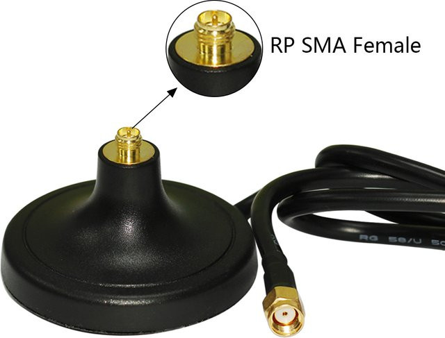 DexMRtiC Antennenbasis-Verlängerungskabel 50-3/RG58 mit SMA, BNC und TNC Steckeradapter in Schwarz, Länge: 1 m - Bild 1