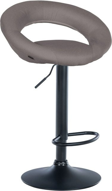 DELUKE Barhocker MEKIM höhenverstellbarer Barstuhl mit Lehne, drehbar, grau/schwarz, B/T/H: 52 x 47 x 77 cm - Bild 1
