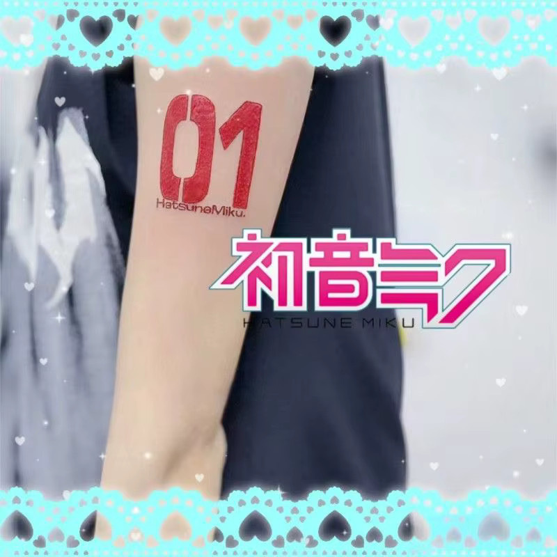 Bandai Hatsune Miku Anime Tattoo-Aufkleber, wasserfest, langlebig - Bild 5