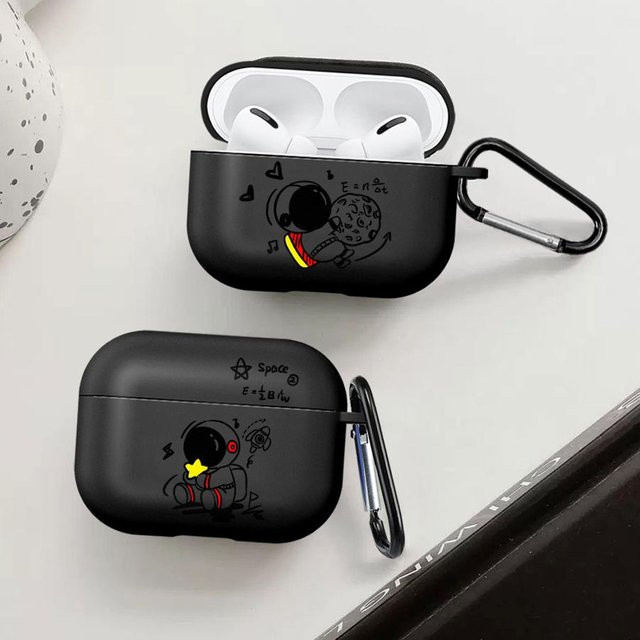 Astronauten Schutzhülle für Apple AirPods Pro in Schwarz - Bild 1