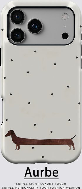 Potdemiel Magnetische Handyhülle Dackel & Punkte für iPhone 17 16 15 14 13 Pro Max Plus Weiß - Bild 1