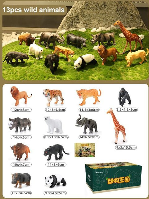 Linyi toy car, 13-teiliges Set, Tierspielzeug mit Bilderbuch - Bild 1