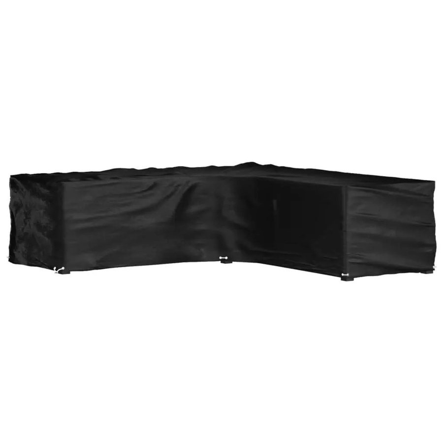 vidaXL Gartenmöbel-Abdeckung in L-Form mit 16 Ösen, Farbe: Schwarz, B/T/H: 285 x 285 x 70 cm - Bild 2