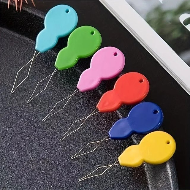 Automatischer Nadel-Einfädler aus Kunststoff in Mehrfarben für Handnähen, Stricken und Quilten - Bild 1
