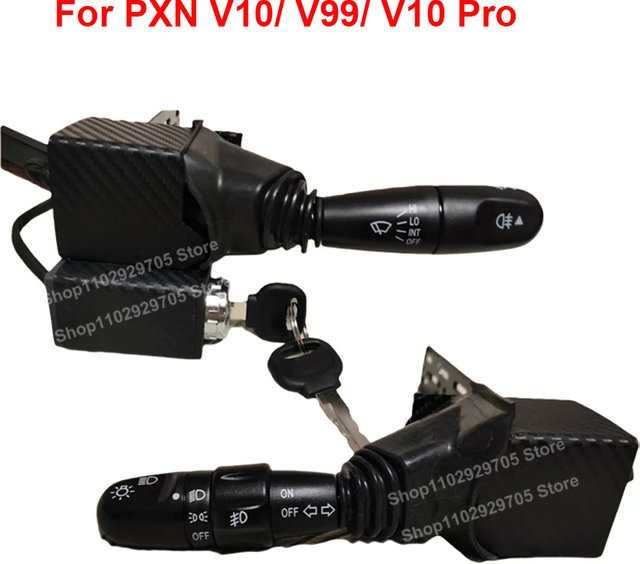 PXN Simulator-Rennspiel-Lenkrad mit Startknopf, Blinker- und Wischeradapter für V10 V99 in Schwarz für PC und ETS2 - Bild 1