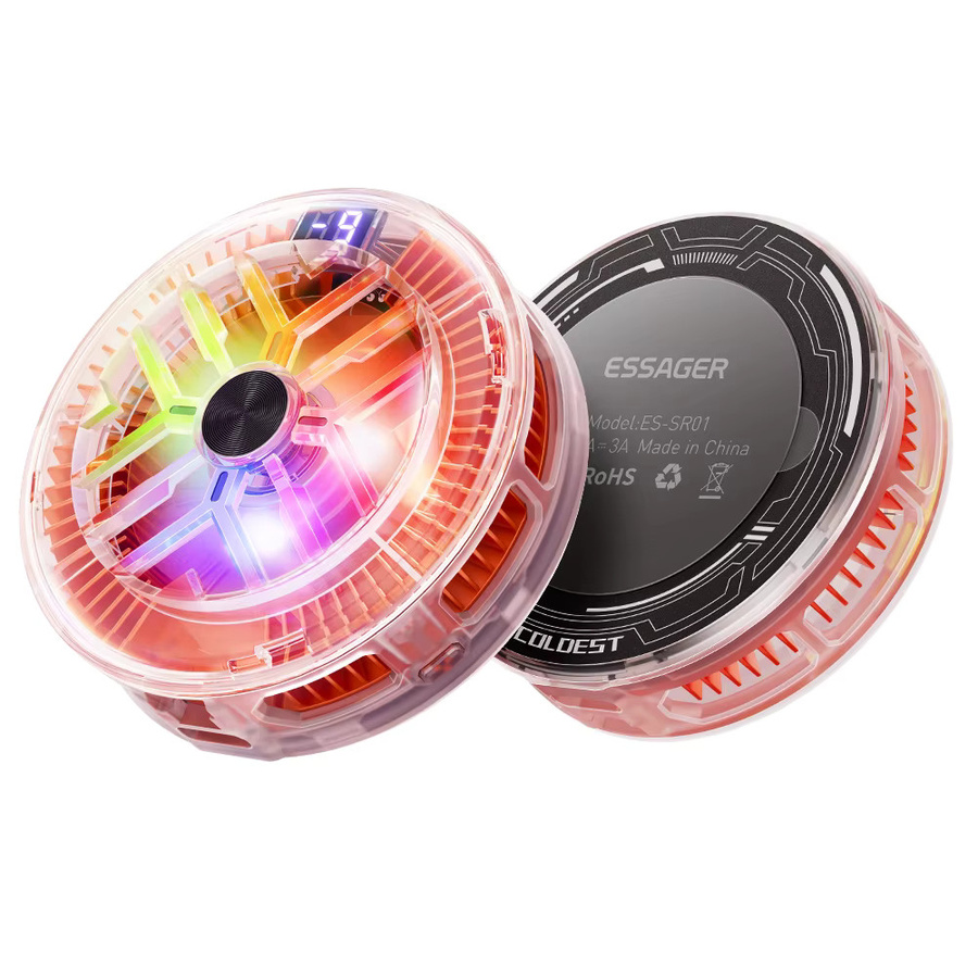 Essager Magnetischer Ultraflacher Handy-Kühler in Schwarz – Geräuschunterdrückender Halbleiter-Kühlventilator für Gaming und Live-Streaming - Bild 7