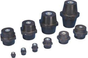 ERICO Isolator ISOTP35M10 in Schwarz mit M10-Gewinde, 35mm Sechskant und 41mm - Bild 1