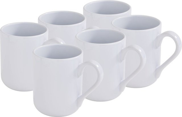 VBS Sublimations-Tasse Bauchig aus Keramik, 6er Set, Weiß - Bild 1