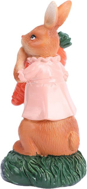 CosyHome Oster-Deko Hase mit Karotte aus Harz in Beige und Orange - Bild 1