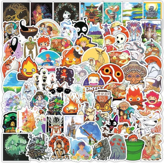 100 Stück Cartoon Hayao Miyazaki Aufkleber in Multicolour für Laptop, Telefon und Scrapbook - Bild 1