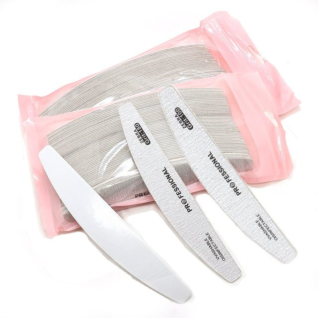 JEARLYU Einweg-Schleifpapier-Pads, Grau, halbmondförmig, 100 Stück - Bild 1