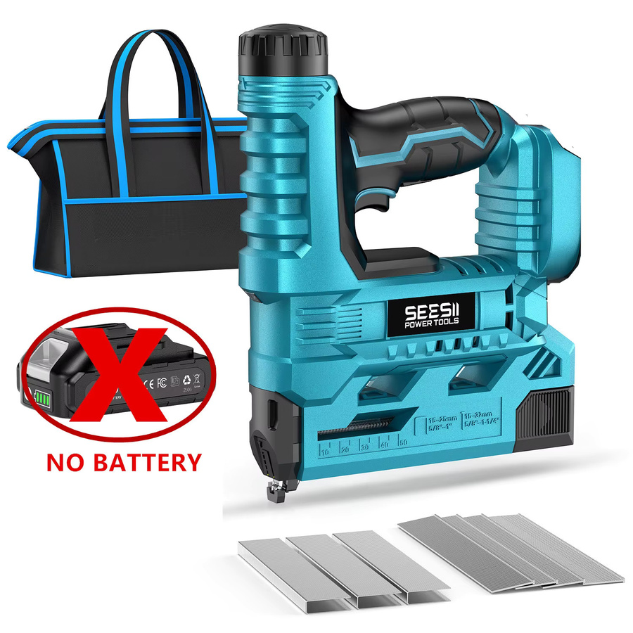 SEESII 2-in-1 Elektrische Nagel- und Tackerpistole für Makita 18V Akku, 18 Gauge, Blau - Bild 7