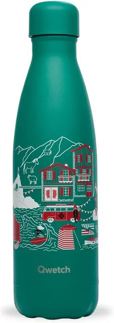 Isotherme Flasche Qwetch France Pays Basque, Grün, 0,42 l - Bild 1