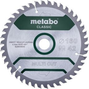 Metabo Sägeblatt multi cut classic für Kreissägen, Farbe: Silber, Durchmesser: 160 mm, Breite: 2,2 mm, Bohrung: 20 mm, Universal für Holz, Metall und Kunststoff - Bild 1