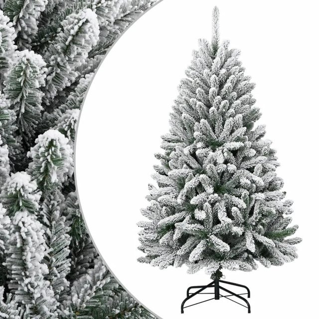 furnicato Künstlicher Weihnachtsbaum Beschneit, Grün/Weiß, Höhe: 120 cm - Bild 1