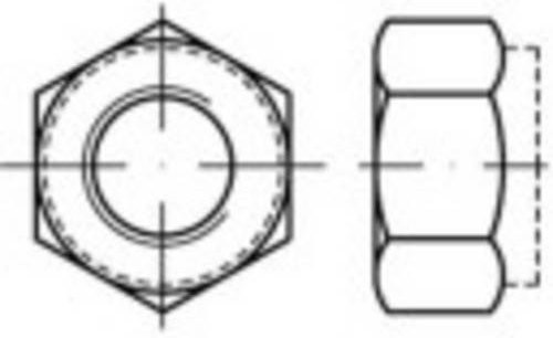 TOOLCRAFT Sicherungsmuttern M6 DIN 6924 aus Stahl, galvanisch verzinkt, Silber, 100 Stück - Bild 1