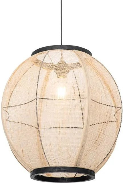 QAZQA Orientalische Hängelampe aus Stoff und Metall in Braun und Beige, dimmbar und höhenverstellbar, Durchmesser: 46 cm - Bild 1