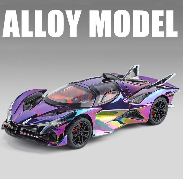 Linyi toy car Apollo Projekt Evo Sportwagen Modell, 1:24, Metall, mit Licht und Sound, ab 4 Jahren - Bild 1