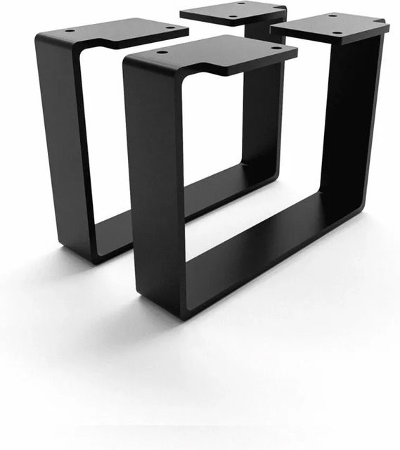 HEVVA Möbelfüße LUXEMBURG 2er Set Schwarz Höhe: 15 cm, Tiefe: 20 cm - Bild 1