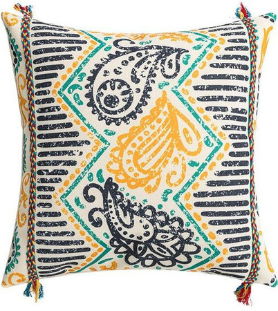 KORAN Kissenbezug mit geometrischem Muster im Boho-Stil, Mehrfarbig, B/H: 45 x 45 cm und 30 x 50 cm