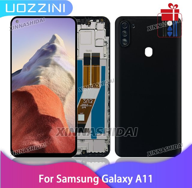 Samsung Galaxy A11 LCD Display mit Touchscreen Digitizer Montage und Rahmen in Schwarz - Bild 1