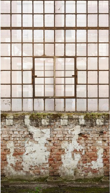 AS-Creation Fototapete Vlies Industrial-Fabrikhalle in Creme-Braun - Bild 1