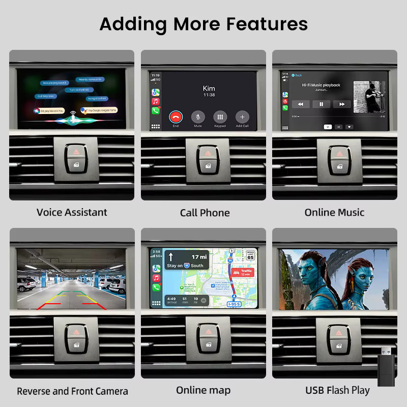 Junsun Wireless CarPlay und Android Auto Modul für BMW NBT und CIC Systeme, Schwarz - Bild 3