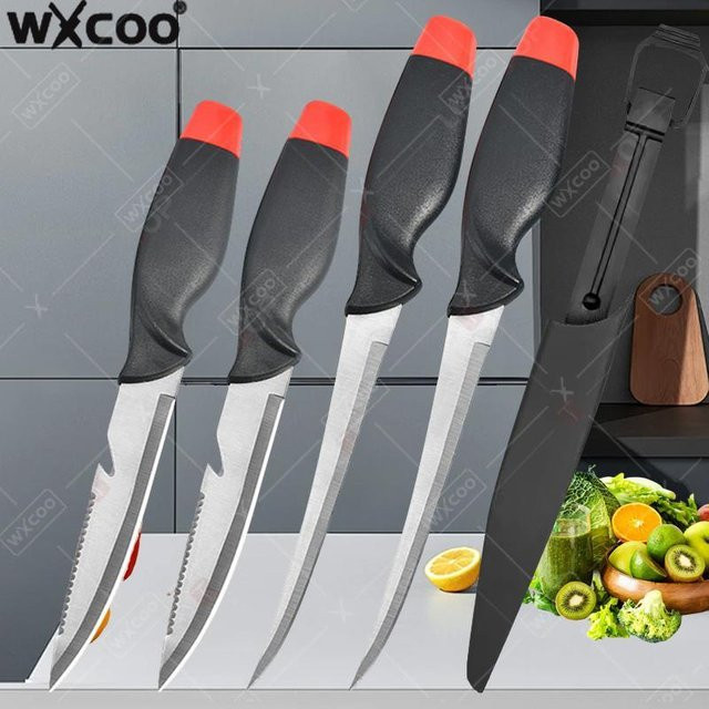 WXCOO Fischfiletmesser aus Edelstahl mit Schutzhülle und Kunststoffgriff als multifunktionales Ausbeinmesser - Bild 1