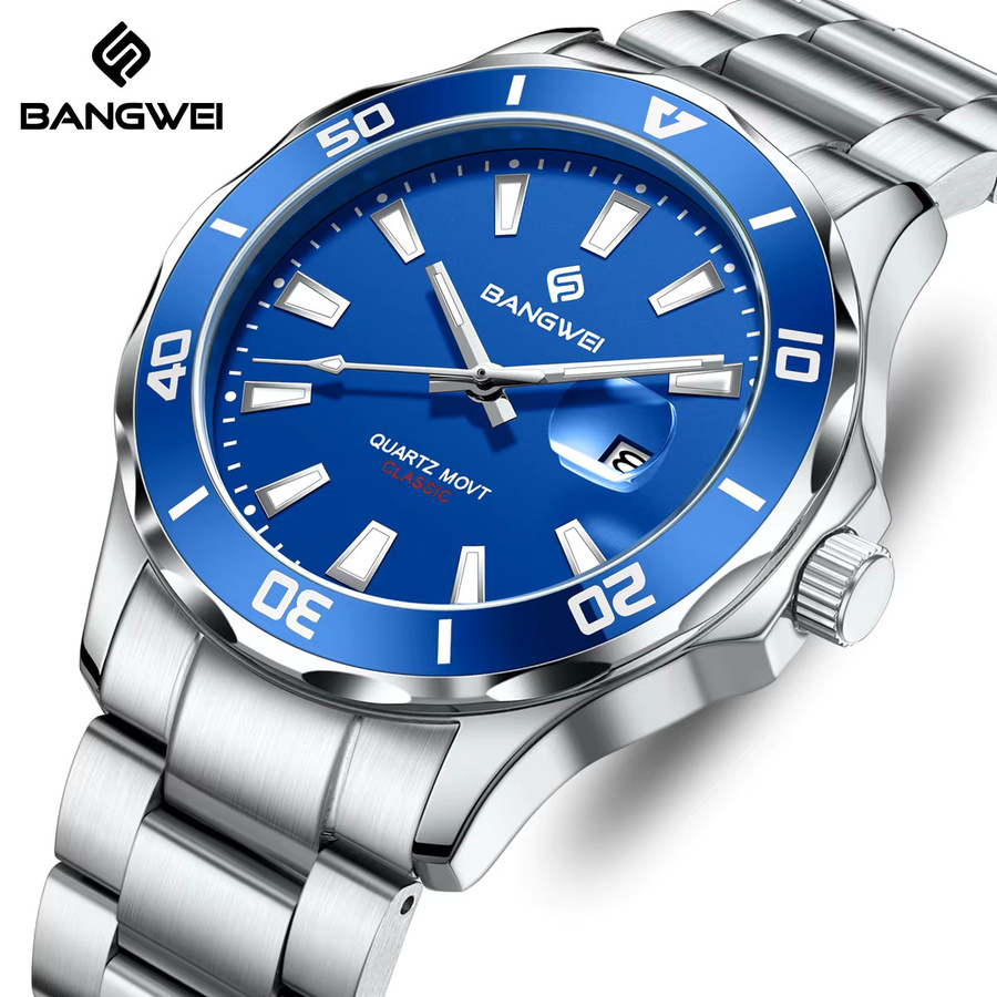 LIGE Armbanduhr Quarz, Edelstahl, Blau, Herren - Bild 2