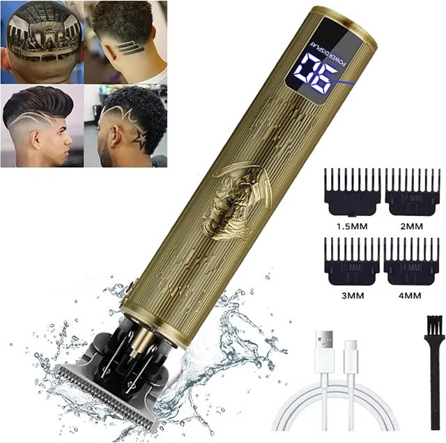 XMSJ Elektrischer Haarschneider für Herren, Schwarz-Gold, Haare & Körper - Bild 1