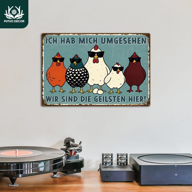 Putuo Decor Vintage Metallschild UMGESEHEN WIR SIND DIE GEILSTEN Wandkunst-Dekoration in Mehrfarbig - Bild 1