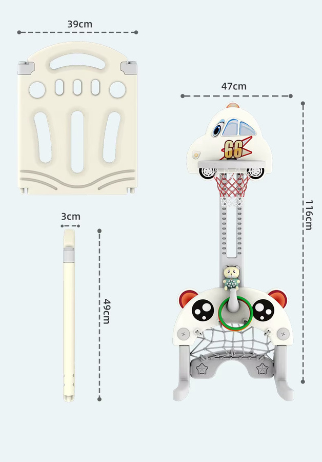 Magic ZC Baby-Laufstall mit Rutsche und Basketballkorb, Kinder-Aktivitätszentrum, modularer HDPE-Spielplatz - Bild 2