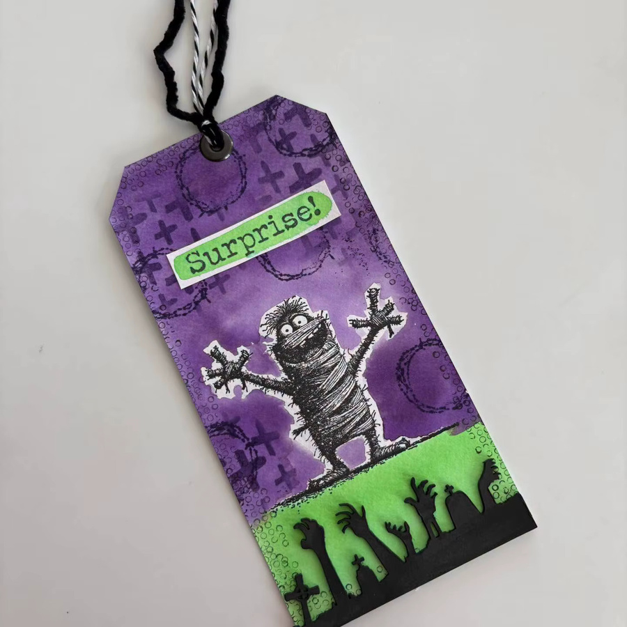 Halloween Klarsichtstempel und Schablone mit Fledermaus, Teufel und Mumie für DIY Kartenherstellung und Scrapbook Dekoration, transparent - Bild 3
