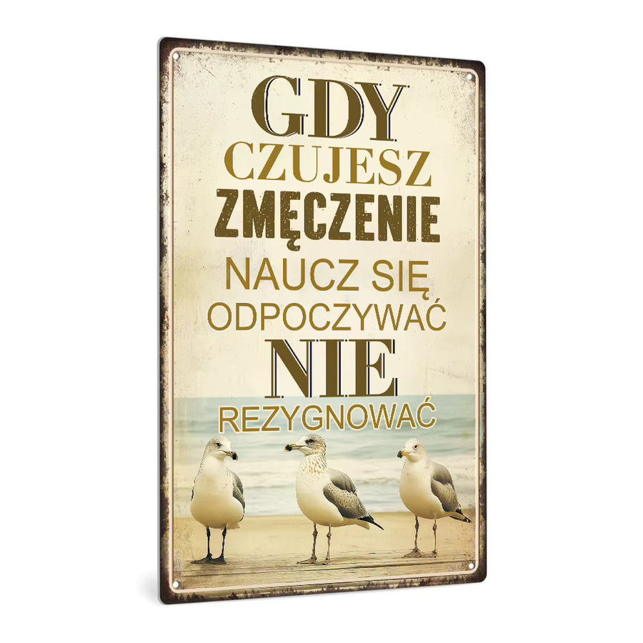 Putuo Decor Vintage Metallschild mit inspirierendem Zitat GDY CZUJESZ ZMĘCZENIE in Mehrfarben - Bild 2