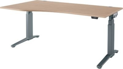 Schäfer Shop Genius Schreibtisch ERGOSTYLE S elektrisch höhenverstellbar Eiche/Anthrazit B 1800 x T 800/1000 x H 645-1305 mm - Bild 1