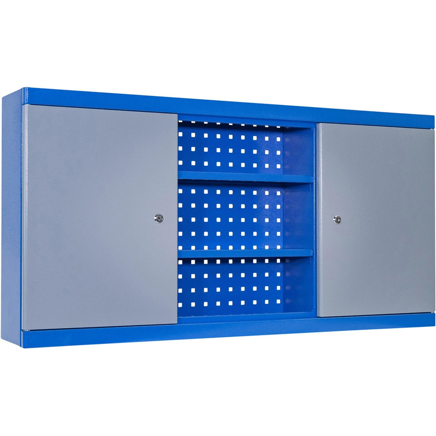 Güde Wandschrank 1200/1 aus Stahl mit Türen und Schloss in Grau und Blau, B: 120 cm, H: 210 cm - Bild 2