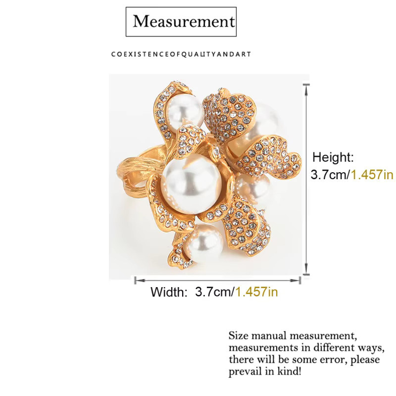 STALAIT Ring, Gold, Perle, Kristall, Herz, Damen - Bild 2