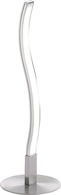 Just Light LED Tischleuchte Wave in Weiß und Silber aus Stahl und Kunststoff, Höhe: 30 cm - Bild 1
