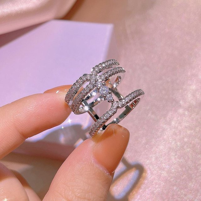 Ring 925 Silber, Diamant, Zirkonia, Damen - Bild 1
