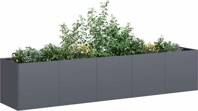 vidaXL Pflanzgefäß aus Stahl in Anthrazit, B/T/H: 200 x 40 x 40 cm - Bild 3