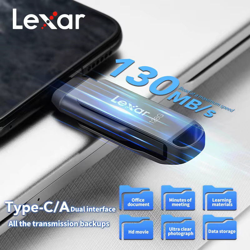 Lexar D400 Dual Slot USB-Flash-Laufwerk mit USB-C und USB-A Anschluss - Bild 2