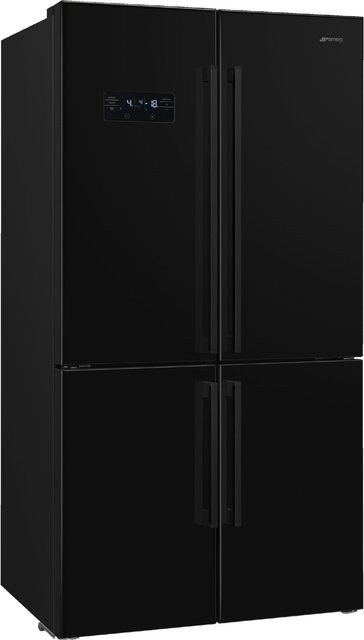 Smeg French Door Kühlschrank FQ60NDE in Schwarz mit No-Frost Technologie und Dynamic Cooling, B/T/H: 90,8 x 75,0 x 182,0 cm - Bild 1