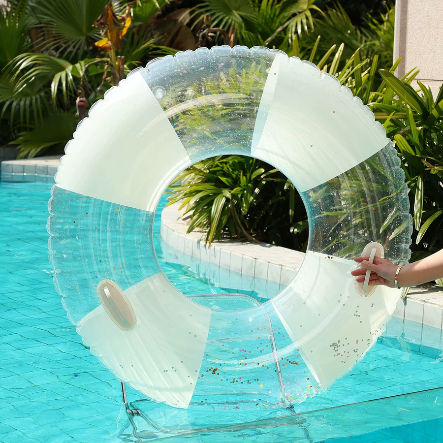 Minimalistischer Pailletten-Schwimmring als aufblasbare Pool-Liege für Erwachsene von CatXaa - Bild 2