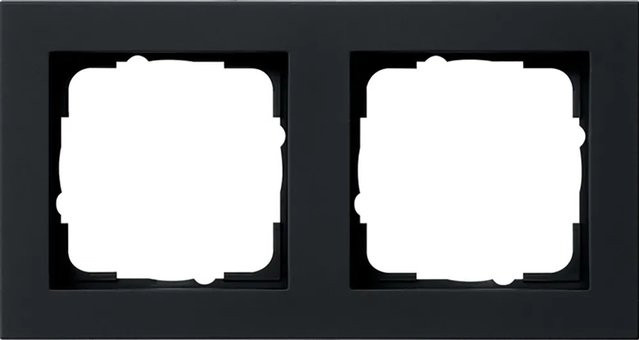 Gira Abdeckrahmen 2-fach Serie E2 in Schwarz Matt aus Kunststoff - Bild 1