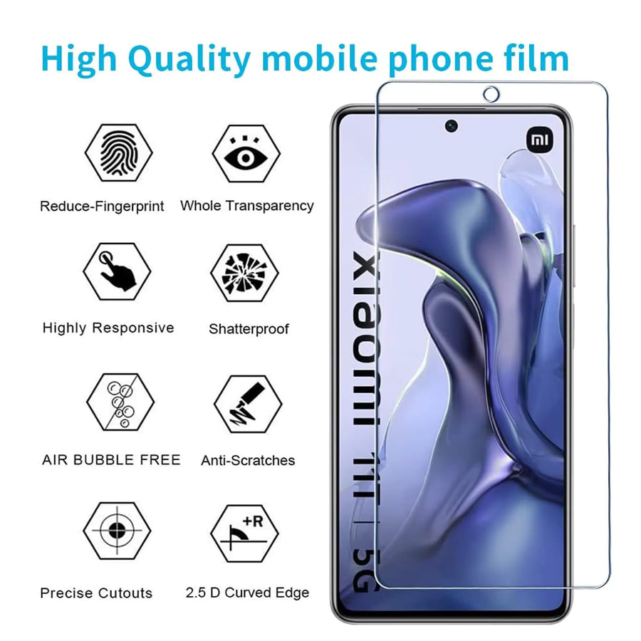 3er-Set gehärtetes Glas Display Schutzfolie für Xiaomi 11T und Xiaomi 11T Pro, transparent - Bild 3